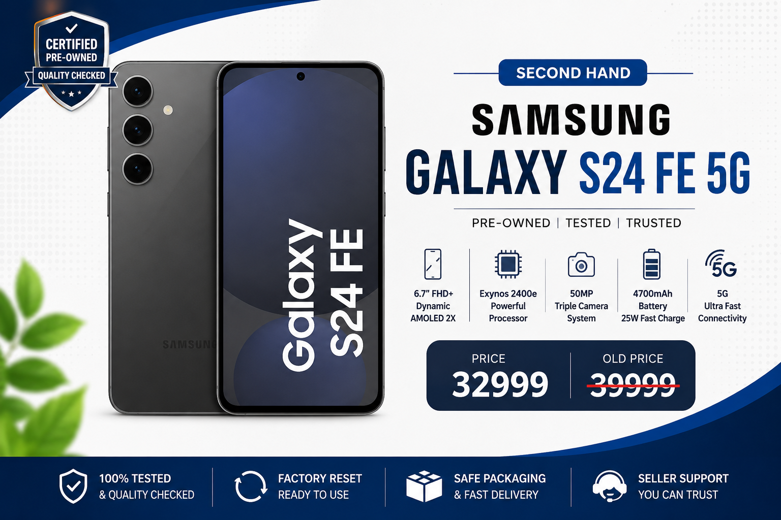 Samsung Galaxy S24 FE 5G (Pre-Owned) &ndash; Excellent Condition | 8GB RAM | 128GB Storage